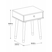 OSP Home Furnishings CUP08-LWA Cupertino Side Table w/ Drawer in Light Walnut Finish and Legs